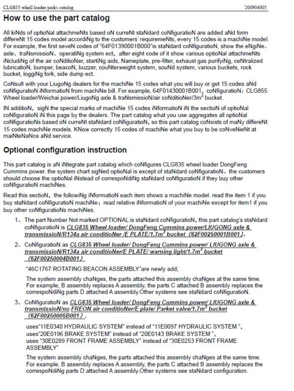 Catálogo LiuGong CLG835 (PDF)